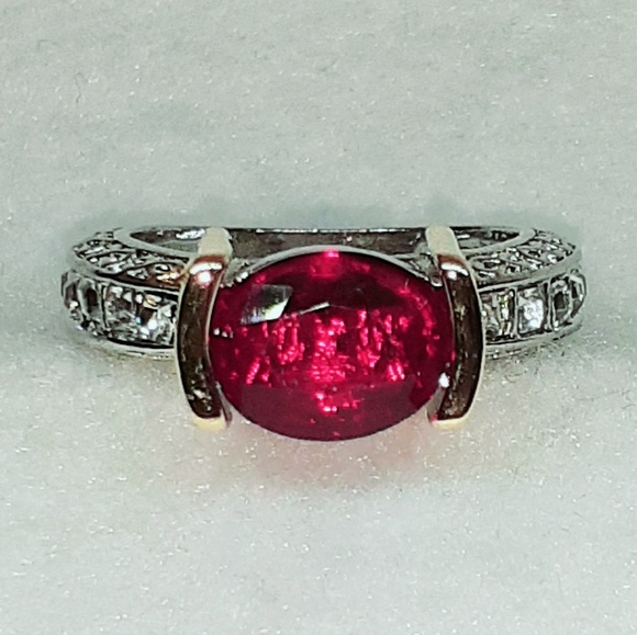 ๐925/18k-2 Tone Ruby Ring - Picture 4 of 7